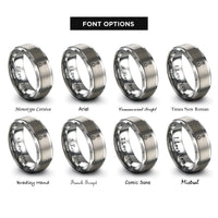 font options for inside engraving on silver connecting rod rings