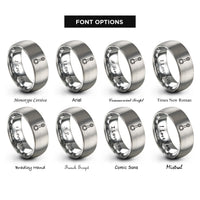 font options for inside engraving on gray connecting rod rings