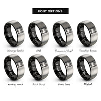 font options for inside engraving on black & gray console organ pedals rings