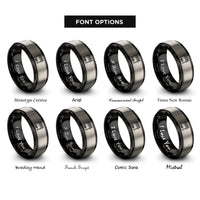 font options for inside engraving on black & silver console organ pedals rings