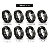 font options for inside engraving on black & gray console organ pedals rings