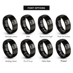 font options for inside engraving on black console organ pedals rings