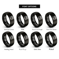 font options for inside engraving on black console organ pedals rings