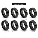 font options for inside engraving on black console organ pedals rings