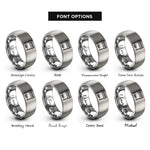 font options for inside engraving on silver console organ pedals rings