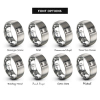 font options for inside engraving on silver console organ pedals rings