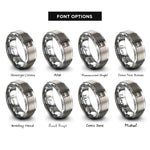 font options for inside engraving on grey console organ pedals rings