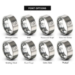 font options for inside engraving on grey constellation rings