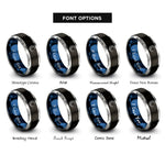 font options for inside engraving on black & blue & gray constellation line rings