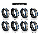 font options for inside engraving on black & blue & gray constellation line rings