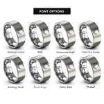 font options for inside engraving on gray constellation line rings