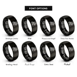 font options for inside engraving on black container handler rings