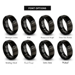 font options for inside engraving on black contour bracket accents rings