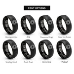 font options for inside engraving on black contour circle rings