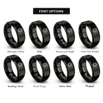 font options for inside engraving on black contour circle rings