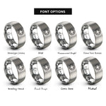 font options for inside engraving on gray contour circle rings