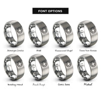font options for inside engraving on gray contour circle rings