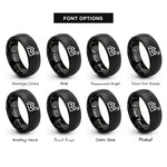 font options for inside engraving on black contour index line rings