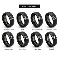 font options for inside engraving on black contour index line rings