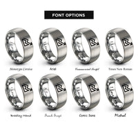 font options for inside engraving on gray contour index line rings