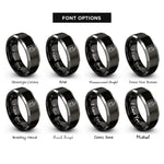 font options for inside engraving on black & grey contract document rings