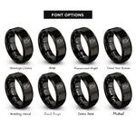 font options for inside engraving on black contract document rings