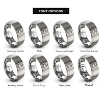 font options for inside engraving on silver contract document rings