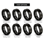 font options for inside engraving on black contract pen rings