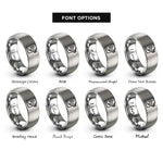 font options for inside engraving on gray contract pen rings