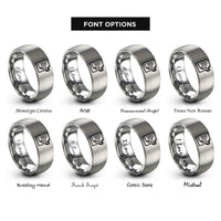 font options for inside engraving on gray contract pen rings