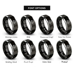 font options for inside engraving on black & grey contractor badge rings
