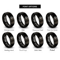 font options for inside engraving on black contractor badge rings
