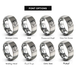 font options for inside engraving on grey contractor badge rings
