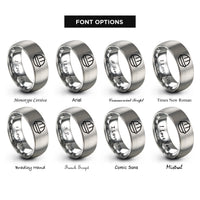 font options for inside engraving on grey contractor badge rings