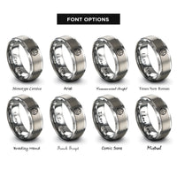 font options for inside engraving on grey contractor badge rings