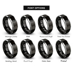 font options for inside engraving on black & grey control surface rings