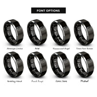 font options for inside engraving on black & grey control surface rings