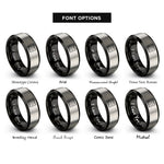 font options for inside engraving on black & gray control surface rings