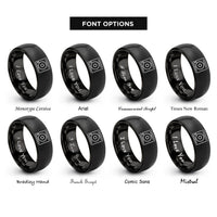 font options for inside engraving on black control surface rings