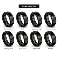 font options for inside engraving on black control surface rings