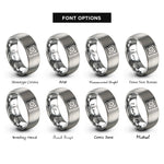 font options for inside engraving on grey control surface rings