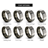 font options for inside engraving on gunmetal & gray control surface rings
