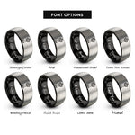 font options for inside engraving on black & gray control tower rings
