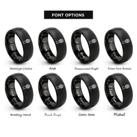 font options for inside engraving on black control tower rings