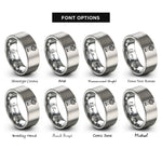 font options for inside engraving on gray control tower rings