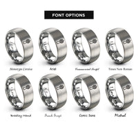 font options for inside engraving on grey control tower rings