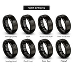 font options for inside engraving on black cookie rings