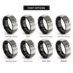 font options for inside engraving on black & gray cooking thermometer rings