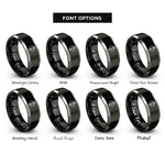 font options for inside engraving on black & gray cooking thermometer rings