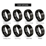 font options for inside engraving on black cooking thermometer rings